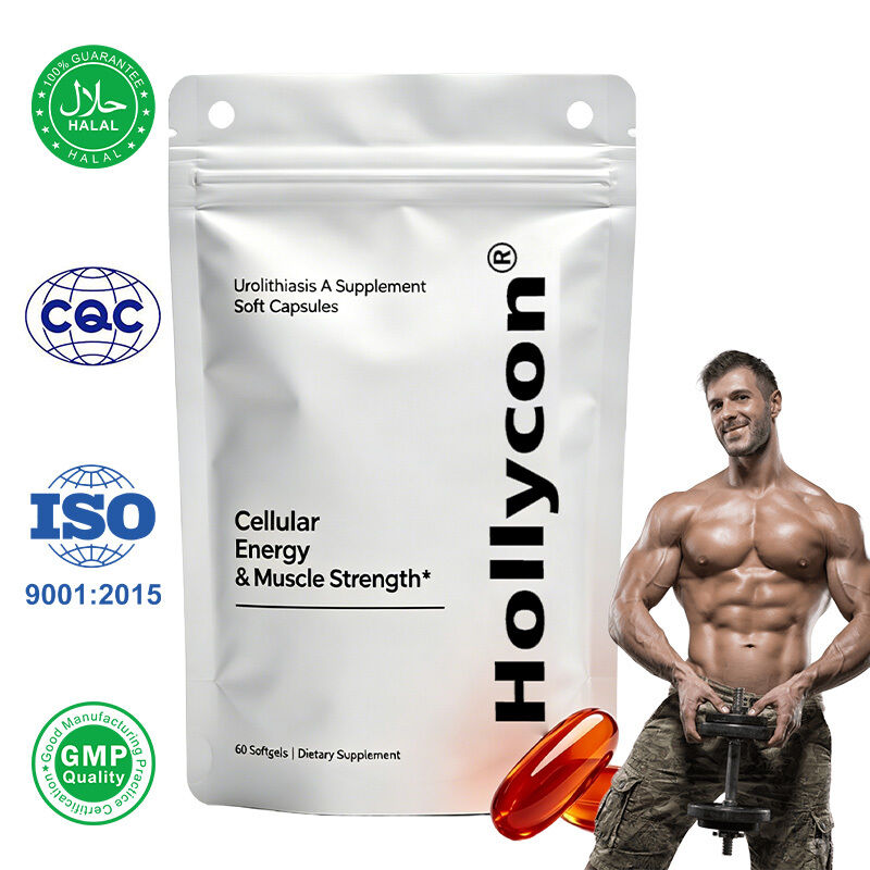 Hoge zuiverheid Urolithin A zachte capsules Planten afgeleide cellulaire voedingssupplement met Custom Private Label