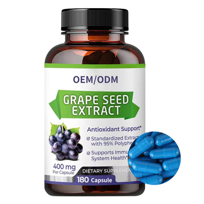 Anti-vermoeidheid antioxidant supplementen OEM druivenzaad extract capsules 400 mg