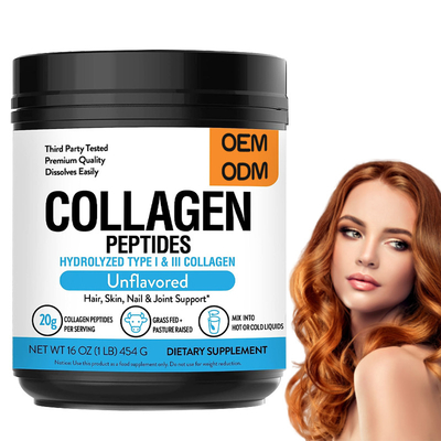 Het aangepaste Etikettengras Fed Hydrolyzed Collagen Powder 1 Pond bevordert Huidelasticiteit