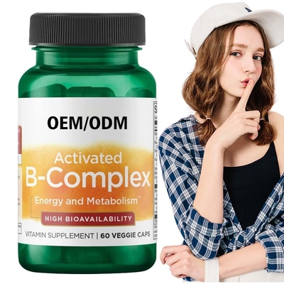 De geactiveerde Hoge Biologische beschikbaarheid van de Vitamine B-Complexe Capsule 60 Veg-Capsules