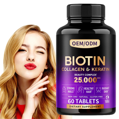 25000 Mcg-van het de Pillenhaar van de Biotinevitamine de Huidspijkers voor de tabletten van het de Gezondheids60pcs feme haar van Vrouwen
