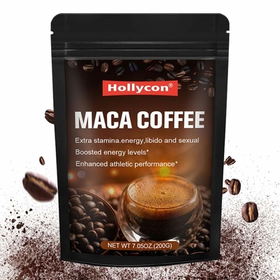 GMP-gecertificeerd 200 g Maca-wortelsupplement Bruin koffiepoeder