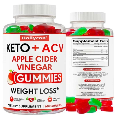 OEM Keto Appelciderazijn Gevorderd Gewichtsverlies Vetbeheersing Afslankingsgummies