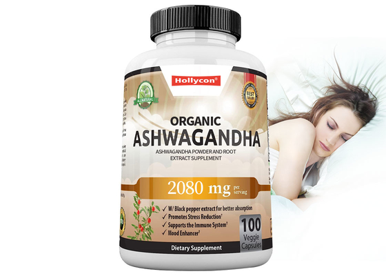 COA organische Ashwagandha capsules mannelijke versterking supplementen helpt om stress te verlichten 100pcs