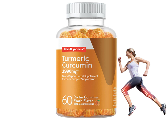 OEM voedingssupplementen Kurkuma Curcumine Gummies Joint Comfort And Brain Function Support Supplement 60pcs
