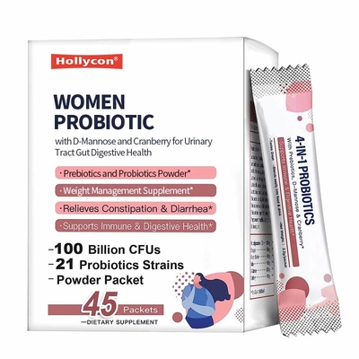 OEM Vrouwen Probiotica Met D-Mannose En Cranberry Voor Urinary Tract Gut Digestive Health Prebiotica En Probiotica Poeder