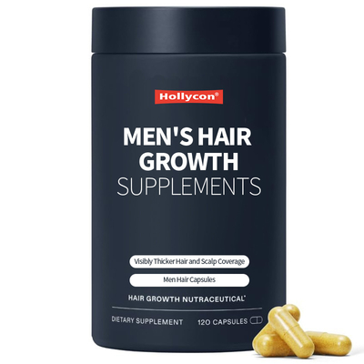 OEM Mensen haargroei supplementen Zichtbaar dikker haar en hoofdhuid dekking mannen haar capsules