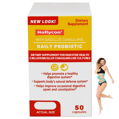 OEM dagelijkse probiotische capsules voedingssupplement voor de spijsvertering 2 miljard Bacillus coagulans levende culturen