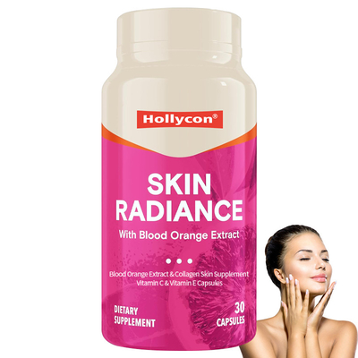 OEM Skin Radiance Capsules Bloedoranje Extract Collageen Huid Supplement Vitamine C Vitamine E Capsules