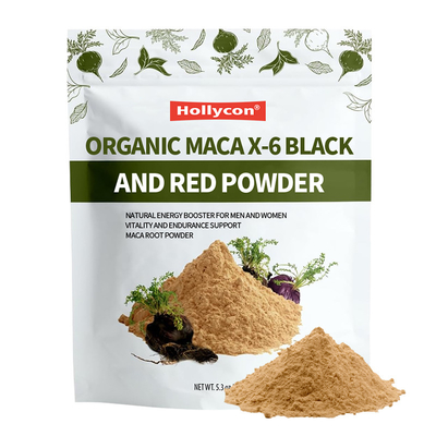 Biologisch Maca X-6 Zwart en Rood Poeder Natuurlijke energieversterker voor mannen en vrouwen Maca Root Poeder