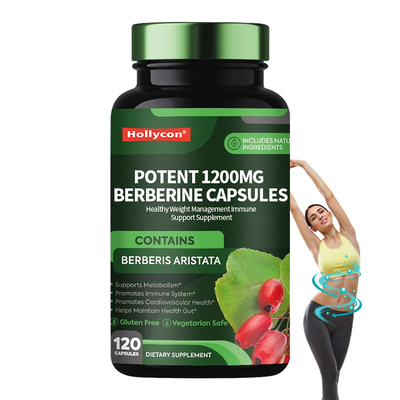 Potent 1200 mg Berberine capsules Gezond gewichtsbeheersingssupplement Immuunondersteunend