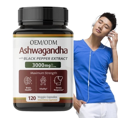 OEM Organic Ashwagandha capsules Extra Strength 1000mg Energie Supplement