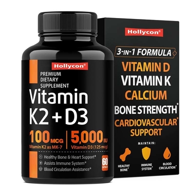 OEM-ondersteuning botsterkte supplementen voor immuun vitamine D3 K2 calcium capsules