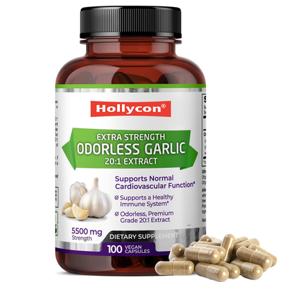 OEM-ondersteuning Biologisch geurloos knoflook extract Antioxidant voor volwassen knoflook veganistische capsules
