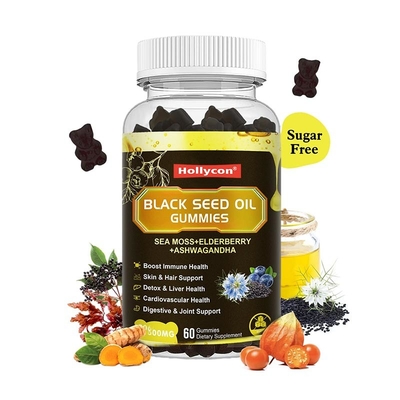 Leverancier Zwarte zaadolie Moos van de Ierse Zee Gummies Ashwagandha Extract Immuunondersteuning
