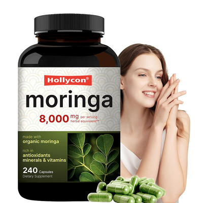 Biologisch Moringa-bladpoeder Supplement van Moringa-bladeren Extract OEM Huidgezondheid Immuunantioxidant