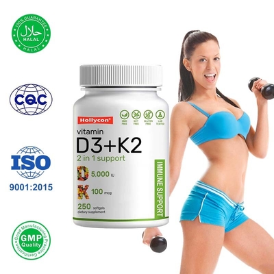 Vitamine D3 K2 Softgels voor immuun hart en botgezondheid met calciumondersteuning