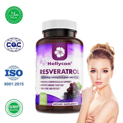 OEM Resveratrol capsules voor antioxidant en spijsverteringsgezondheid Immuunondersteuning