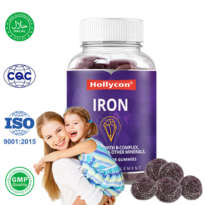 IJzer Gummies Supplement Voor Vrouwen En Kinderen 250mcg Foliumzuur IJzer Gummies