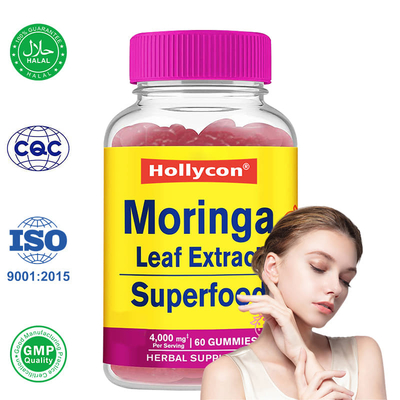Leverancier Moringa Bladeren Extract Gummies Antioxidanten Immuunsupport aardbeien smaak