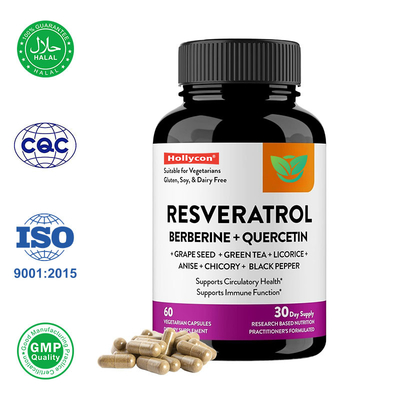 Leverancier Trans Resveratrol Supplement Capsules Verbetert Algemeen Welzijn