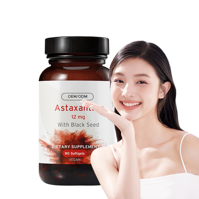 Astaxanthine Softgels voor de gezondheid van de huid Astaxanthine 12 mg met biologische zwarte zaden