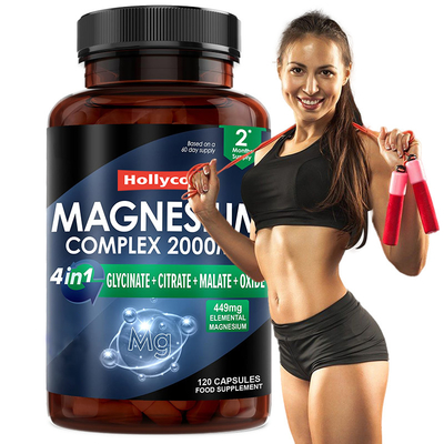 OEM Magnesiumglycinaat Complex Capsules voor spierondersteuning Magnesium Capsules
