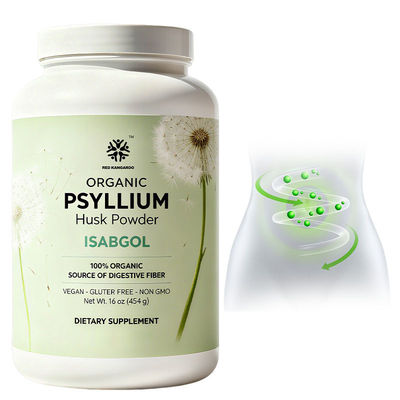 OEM / ODM Biologisch Psyllium Husk Poeder 16 oz - Biologisch Psyllium Husk Poeder voor Darmreiniging & Regelmaat - Premium Vezelsupplement - Veganistisch, Glutenvrij, Non-GMO, Zonder Toegevoegde Suiker, aangepaste Formule